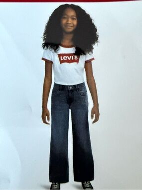 Levi's Youth Wide Leg Jeans - Dark Blue size 14